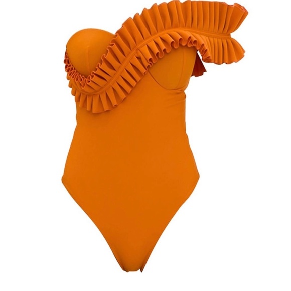 NWT Andrea Iyamah Nisi Ruffle One piece Swimsuit - Picture 5 of 10